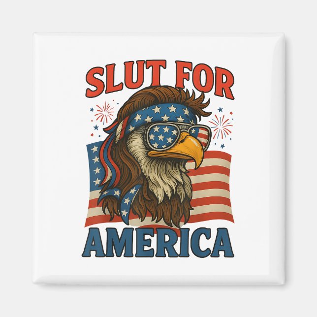 For America 4th Of July Patriotic  Magnet (Front)