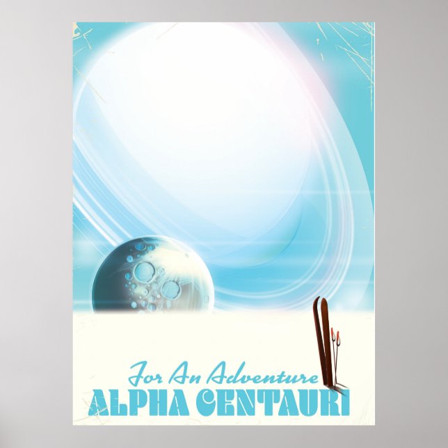 For an Adventure Retro Ski Sci-fi poster (Front)