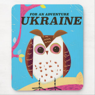 For an Adventure Ukraine Owl vintage poster Mouse Pad