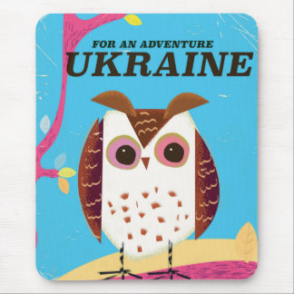 For an Adventure Ukraine Owl vintage poster Mouse Pad