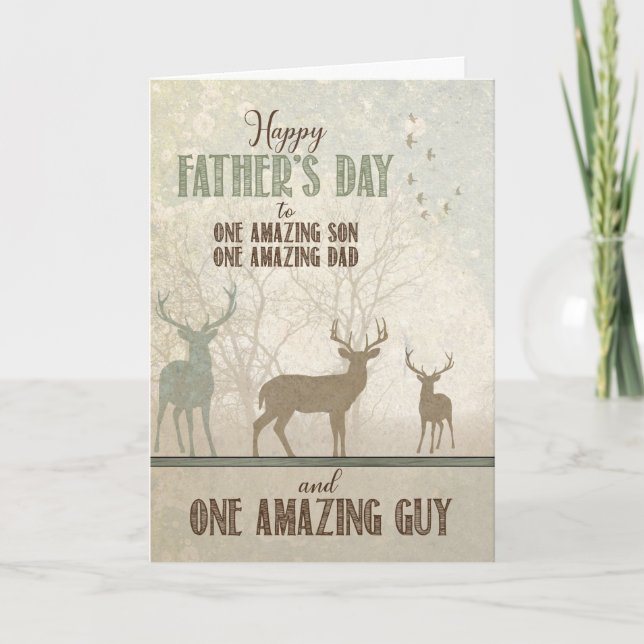 for an Amazing Son Father's Day Forest Deer Card (Front)
