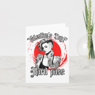 For Anti Valentine’s Day Tattooed Single Woman Ink Card
