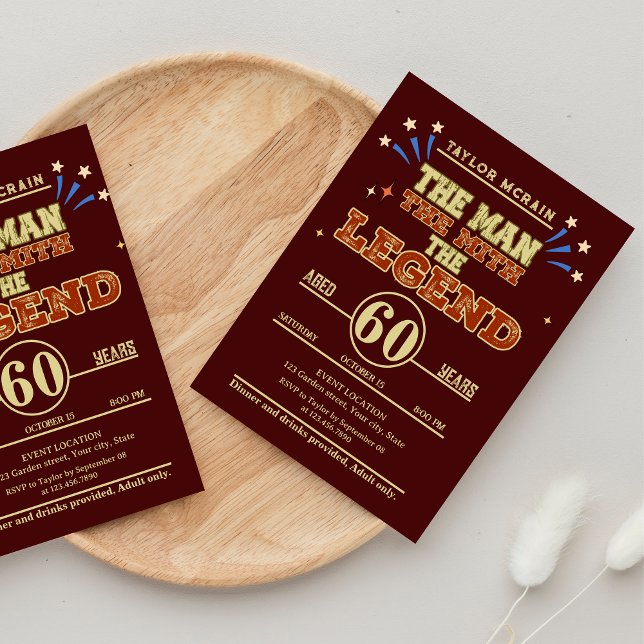 For Any Age, The Man, The Myth, The Legend Invitation (For Any Age, The Man, The Myth, The Legend Invitation)