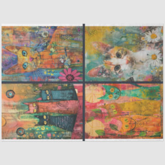  For Artist Cat Themed Junk Journal Background 3 Tissue Paper