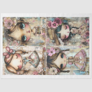 For Artists and Crafters Whimsical Girl Ephemera Tissue Paper
