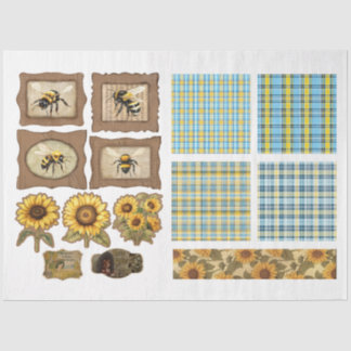 For Artists Crafters Sunflower Ephemera  Tissue Paper