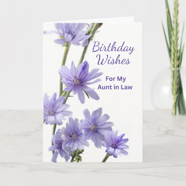 For Aunt in Law Birthday Chicory Flowers Card (Front)