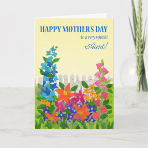 For Aunt on Mother's Day with Flower Garden Card