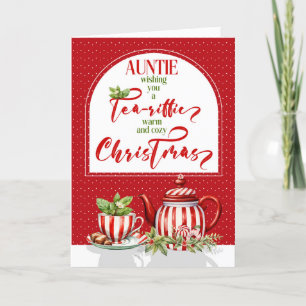 for Auntie Tea and Peppermint Christmas Holiday Card