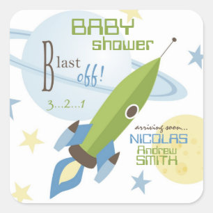 For Baby Boy Invite Square Sticker
