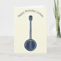 For Banjo Players Navy Blue Personalised Birthday