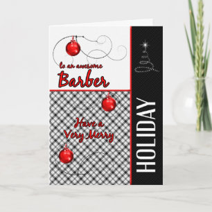 for Barber Masculine Red and Black Holiday