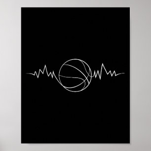 For Basketball Heartbeat Streetball Basketball Pla Poster