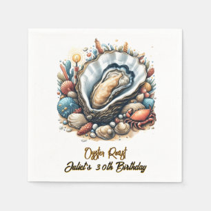 For Beach Seafood pearl oyster roast 30th Birthday Napkin