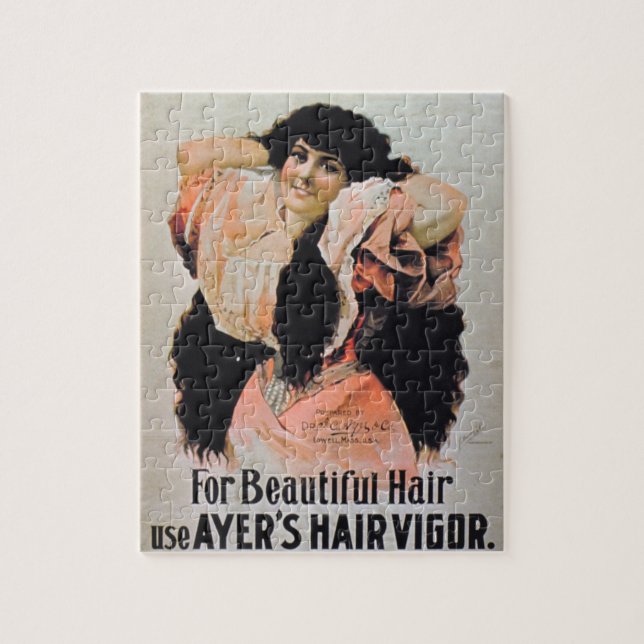 'For Beautiful Hair Use Ayer's Hair Vigour' Jigsaw Puzzle (Vertical)