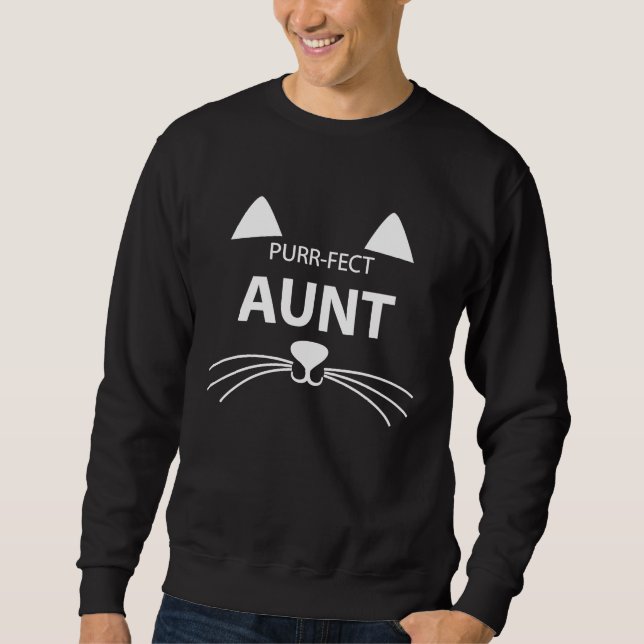 for Best Aunt Purr fect Aunt Cat  With A Cute Sweatshirt (Front)