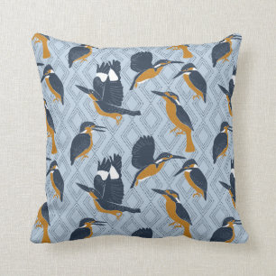 For Bird Lovers Cosy Kingfishers Patterned Cushion
