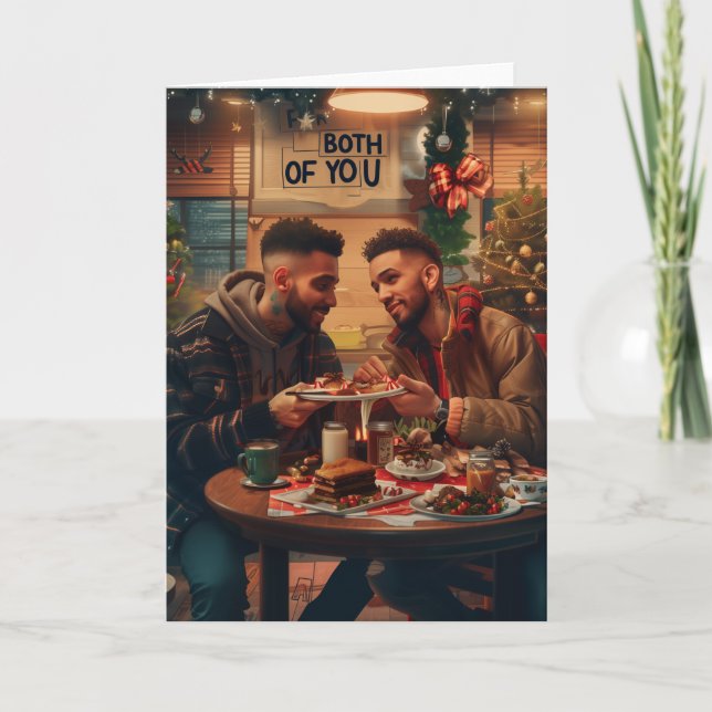 For Both of You LGBT Christmas Digital Art Holiday Card (Front)