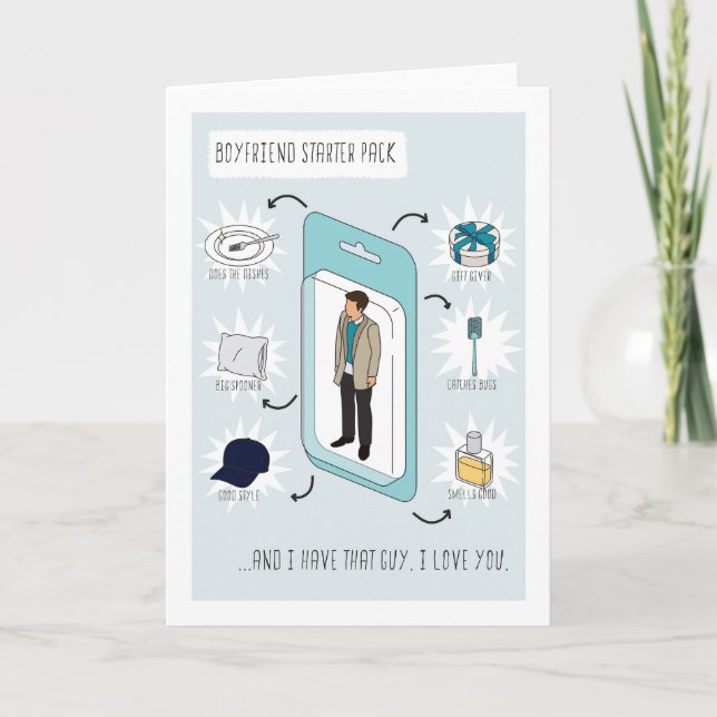 For Boyfriend Funny Starter Pack Birthday Card (Front)