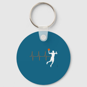 For Boys Basketball Heartbeat Orange Player Coach Key Ring