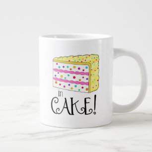 For Breakfast I Like My Eggs in Cake Large Coffee Mug