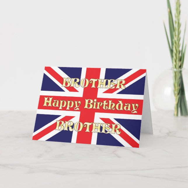For Brother, a Birthday card with a Union Jack (Front)