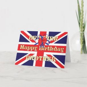 For brother, a Birthday card with a Union Jack