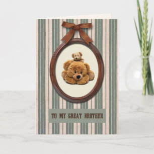 For Brother on Father's Day Cute Teddy Bears Card