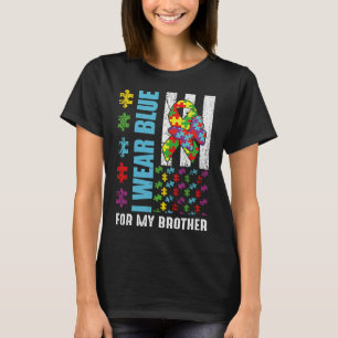 For Brother Puzzle Flag Special Autism Awareness T-Shirt