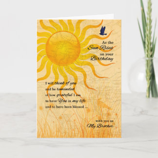 for Brother Sentimental Sunrise Birthday Card
