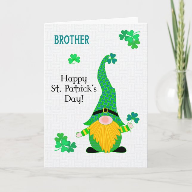 For Brother St Patrick's Fun Leprechaun Card (Front)