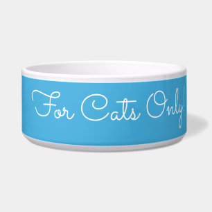 For Cats Only! Funny Message White Script Sky Blue