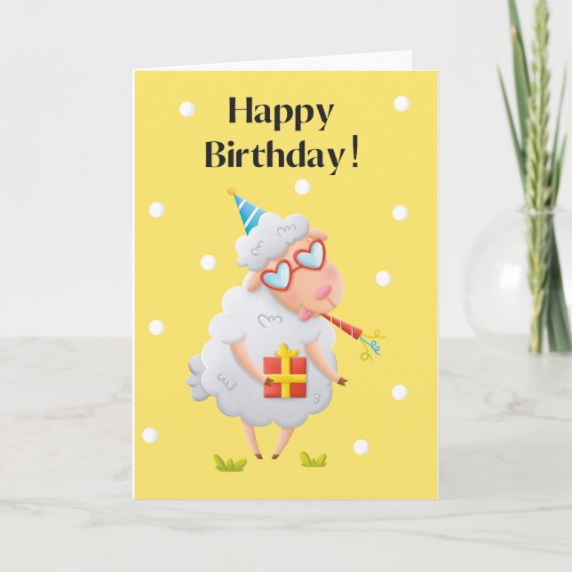 For Children Funny Silly Sheep Birthday Card (Front)