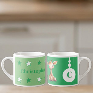 For children giraffe name green espresso cup