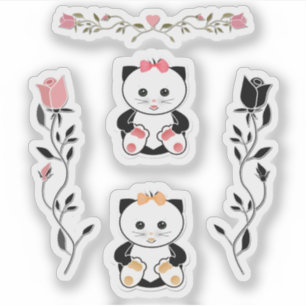 For children, small kittens, cat, pink and black