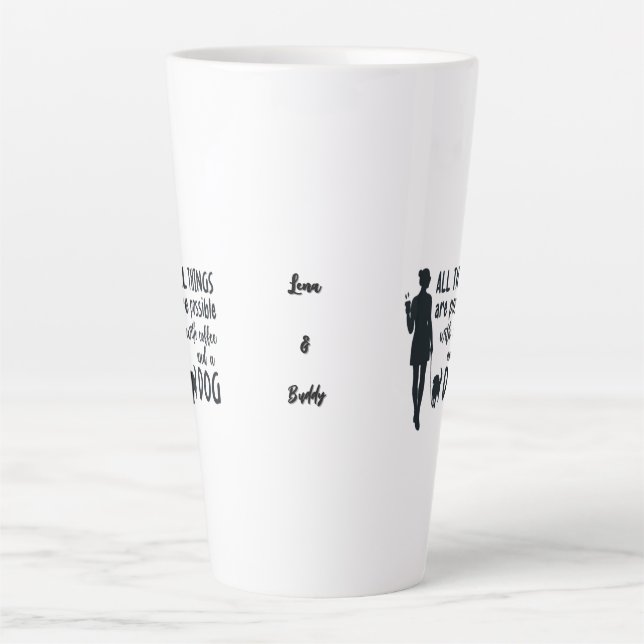 For coffee and dog lovers: customizable latte mug (Front)