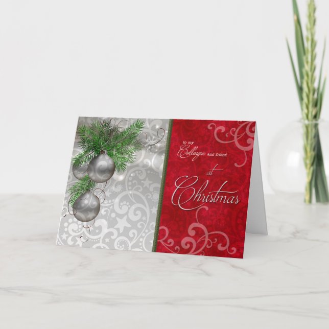 for Colleague / Co-worker at Christmas Holiday Card (Front)