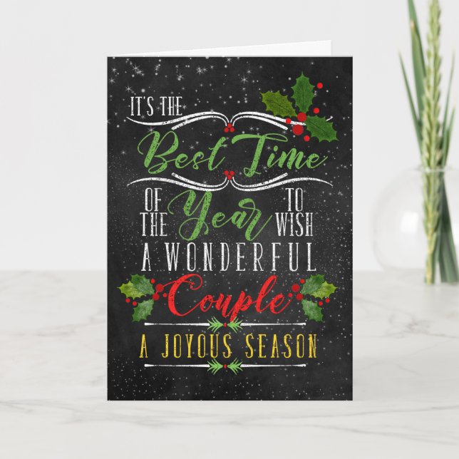 for Couple Best Time of Year Christmas Chalk Holiday Card (Front)