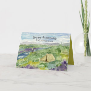For Couple Happy Anniversary Camping Desert Flower Card