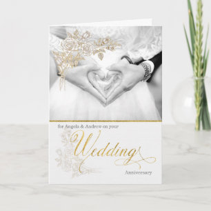 for Couple with Name Wedding Anniverary Card