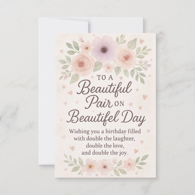  For Couples Anniversary-Style Birthday Message Card (Front)