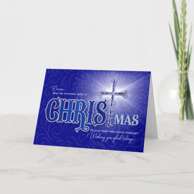 for Cousin Religious Christmas Blessings Christian Holiday Card (Front)