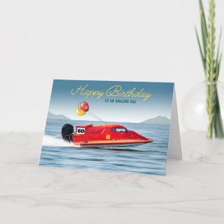 For Dad 60th Birthday High Performance Boat Card