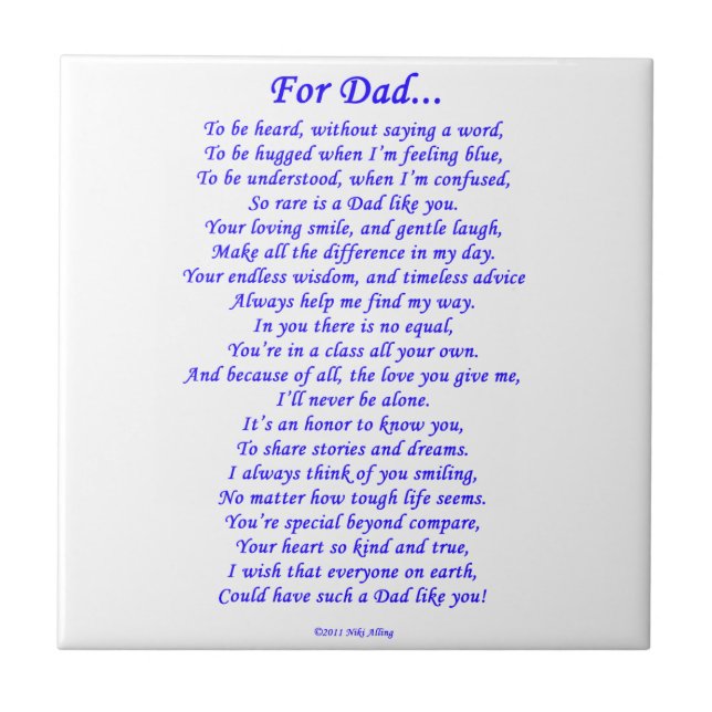 For Dad Ceramic Tile (Front)