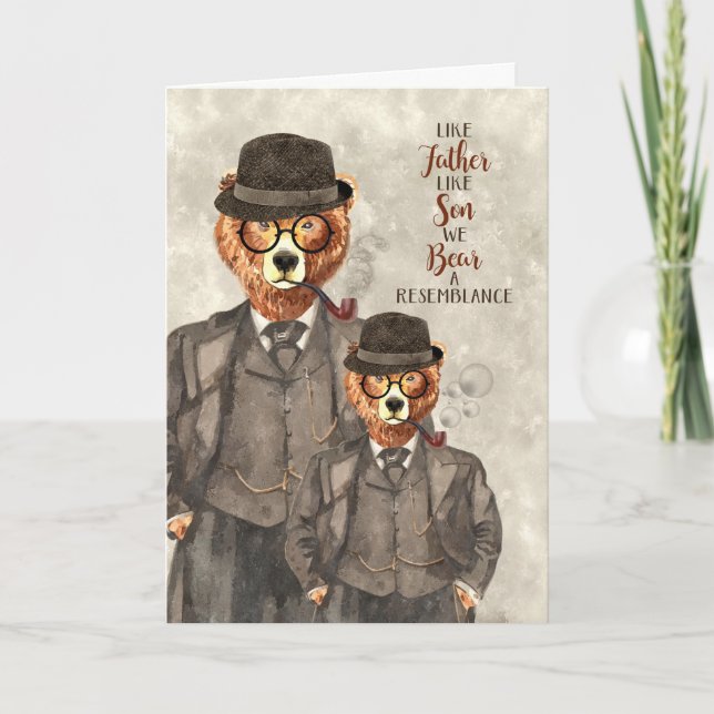 for Dad from Son on Father's Day Bears Resemblance Card (Front)