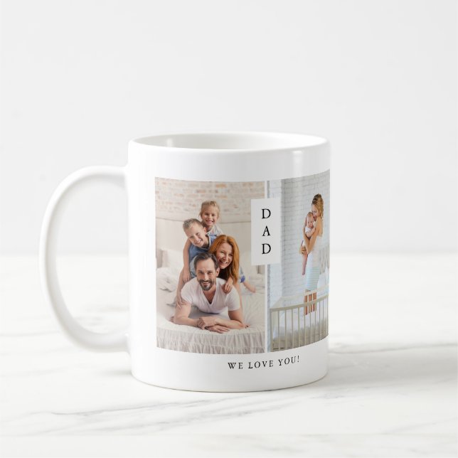 For Dad | Modern Two Photo Grid Coffee Mug (Left)