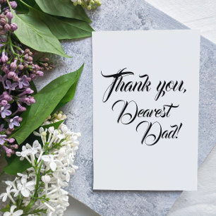 For Dad Wedding Thank You Silver Foil Card