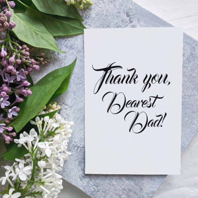 For Dad Wedding Thank You Silver Foil Card (In Situ)