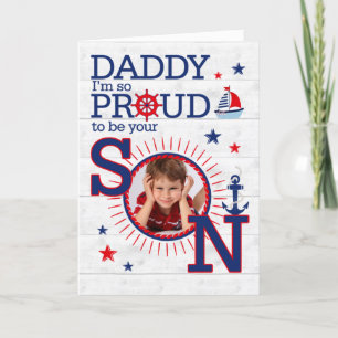 for Daddy on Father's Day from Son Nautical Holiday Card