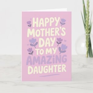 For Daughter Happy Mother's Day Purple Flowers Card